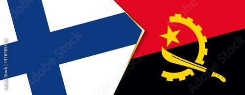 Finland and Angola flags, two vector flags.