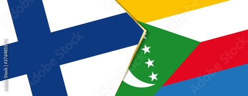 Finland and Comoros flags, two vector flags.