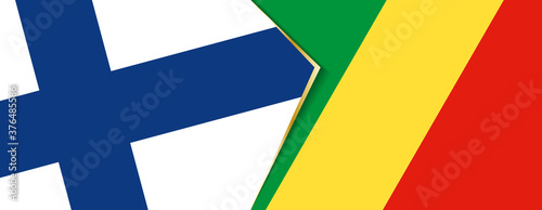 Finland and Congo flags, two vector flags.