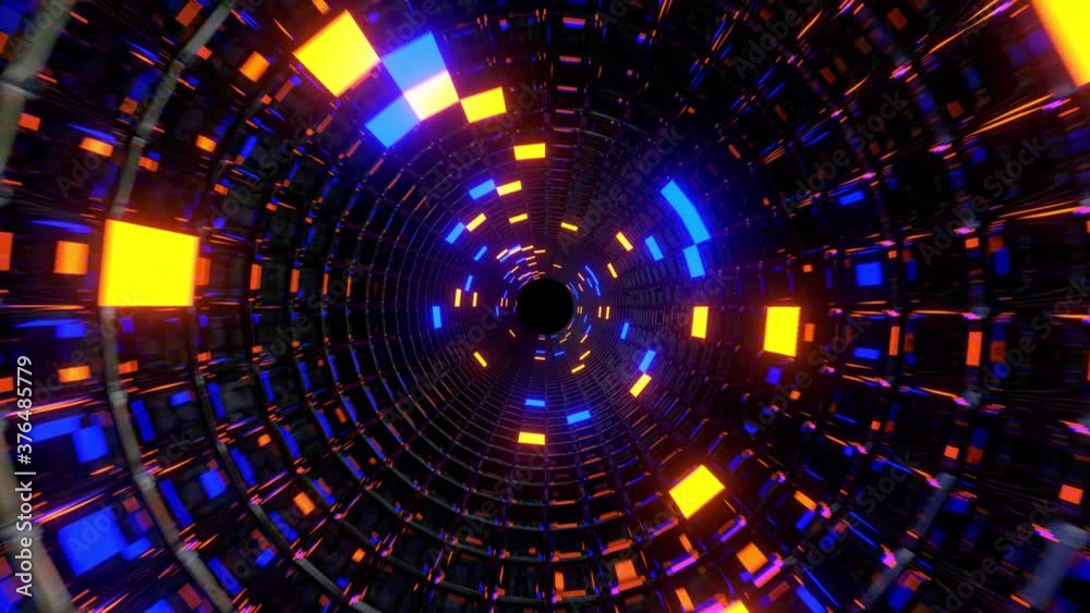 Techno Cool Tunnel Effect Seamless Loop Motion Background Stock Video ...