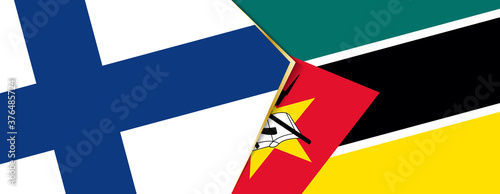 Finland and Mozambique flags, two vector flags.