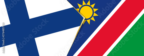 Finland and Namibia flags, two vector flags.