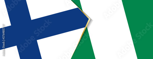 Finland and Nigeria flags, two vector flags.