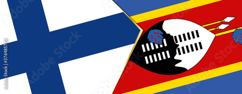 Finland and Swaziland flags, two vector flags.