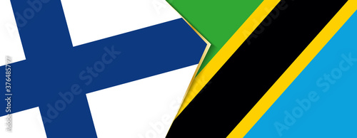 Finland and Tanzania flags, two vector flags.