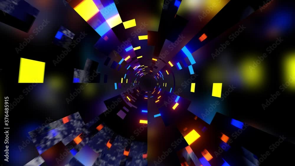 Cool Glittering Space Time Effect Seamless VJ Loop Motion Background on White