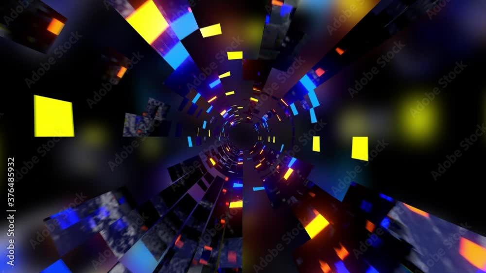 Wavy Glittering Endless Loop Cool Space Techno VJ Loop Tunnel Motion Background