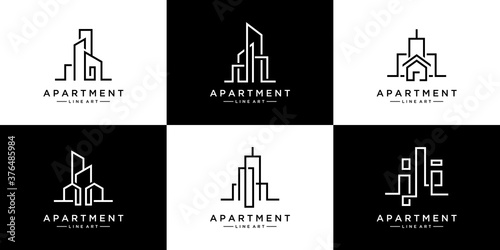 Set of logo building architecture logo design template
