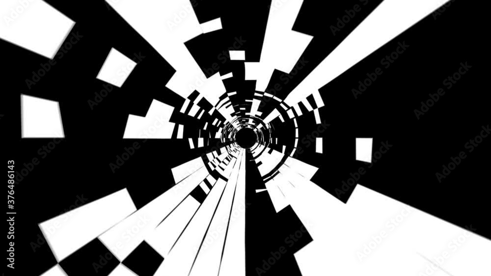Alpha Matte Wavy Glittering Endless Space VJ Loop Tunnel Motion Background