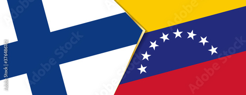 Finland and Venezuela flags, two vector flags.