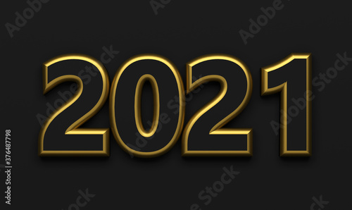 new year 2021 numbers as graphic element in front of background - 3D Illustration