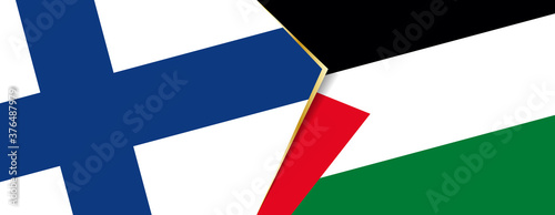 Finland and Palestine flags, two vector flags.
