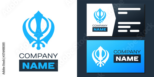 Logotype Sikhism religion Khanda symbol icon isolated on white background. Khanda Sikh symbol. Logo design template element. Vector. photo