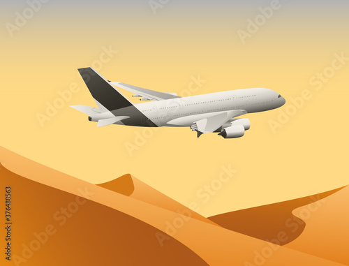 The plane that flies over the desert
