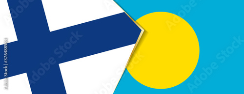 Finland and Palau flags, two vector flags.