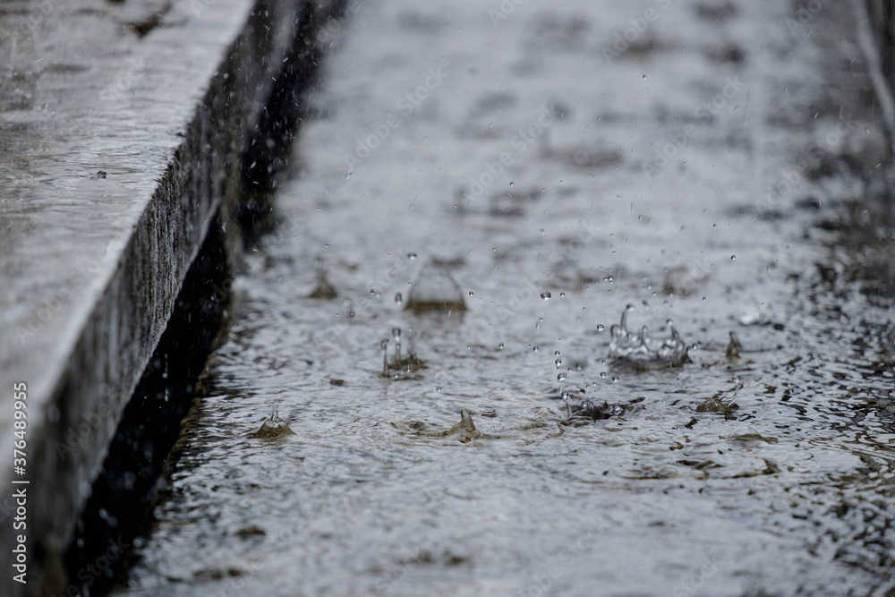 lluvia sobre las gradas del Polideportivo Príncipes de España, Son Castello, Palma, Mallorca, balearic islands, spain, europe lluvia sobre las gradas del Polideportivo Príncipes de España, Son Castello, Palma, Mallorca, balearic islands, spain, europe