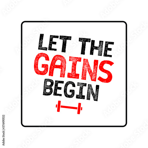 free shipping concept t shirt vector illustration let the gains begin red white black