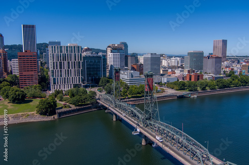 Portland Oregon During Protests View of Federal Buildings and surrounding area