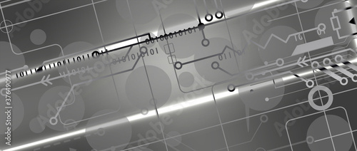 Quantum processing. Deep learning artificial intelligence. Future new technology  for business or science presentation