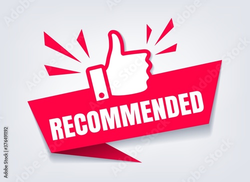 Recommended with thumb up sign