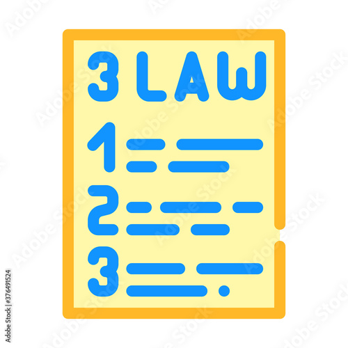 isaac asimov 3 laws of robotics color icon vector illustration