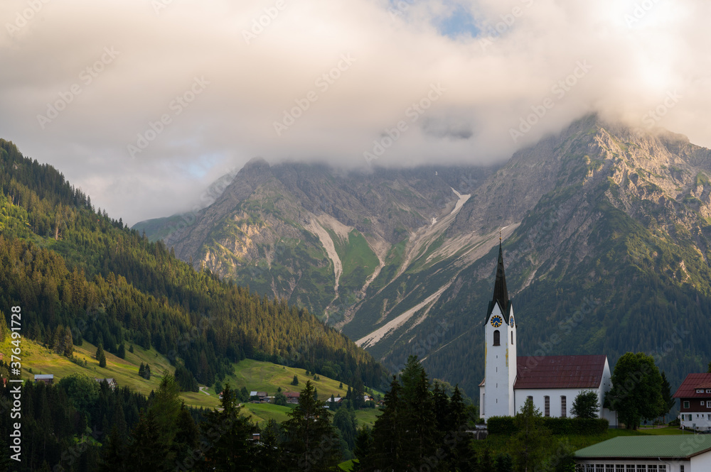 A church in Hirschegg, Kleinwalsertal in Austrian alps.