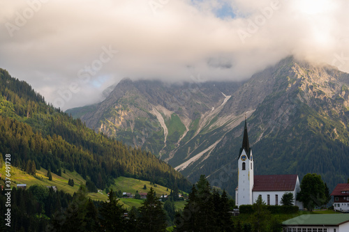 A church in Hirschegg  Kleinwalsertal in Austrian alps.