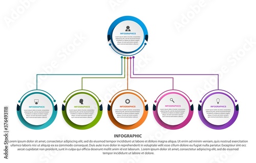 Infographic design organization chart template.