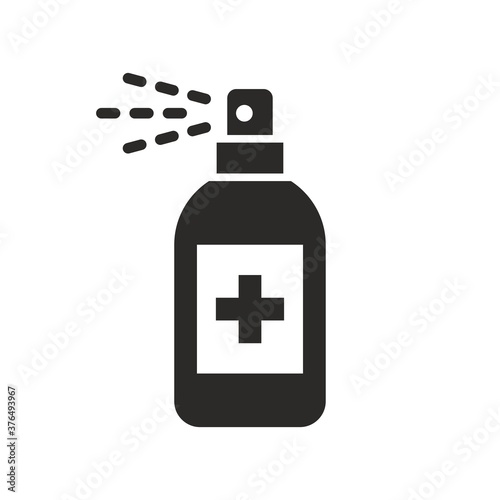 Antibacterial sanitizer spray icon. Vector icon isolated on white background.