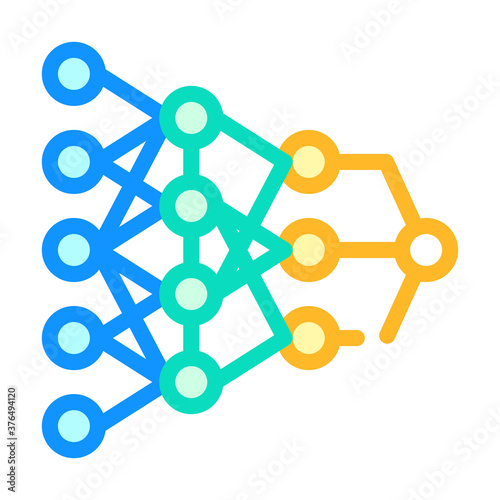 program hierarchy artificial intelligence color icon vector illustration