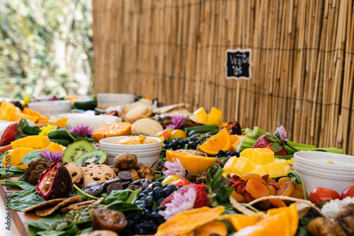Colorful fruit buffet on a summer day