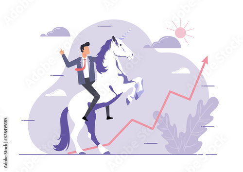Unicorn Startup Concept Illustration