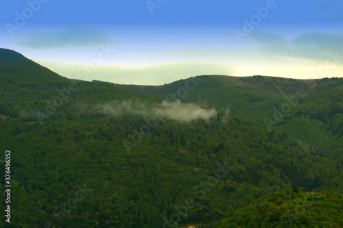 Fototapeta Naklejka Na Ścianę i Meble -  landscape with mountains,nature, blue, green,view,forest,panorama,beautiful, scenery, scenic,  