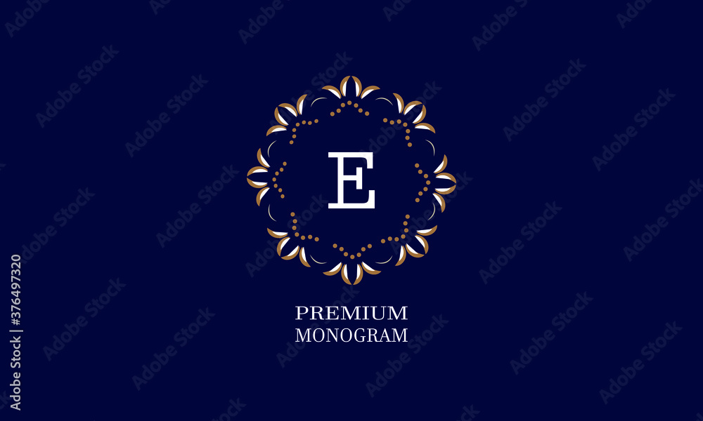 Decorative monogram design with the letter of the alphabet E. Elegant logo of the logo of the restaurant, hotel, business. Can be used for invitations, booklets, postcards. Decorative monogram design with the letter of the alphabet E. Elegant logo of the logo of the restaurant, hotel, business. Can be used for invitations, booklets, postcards.