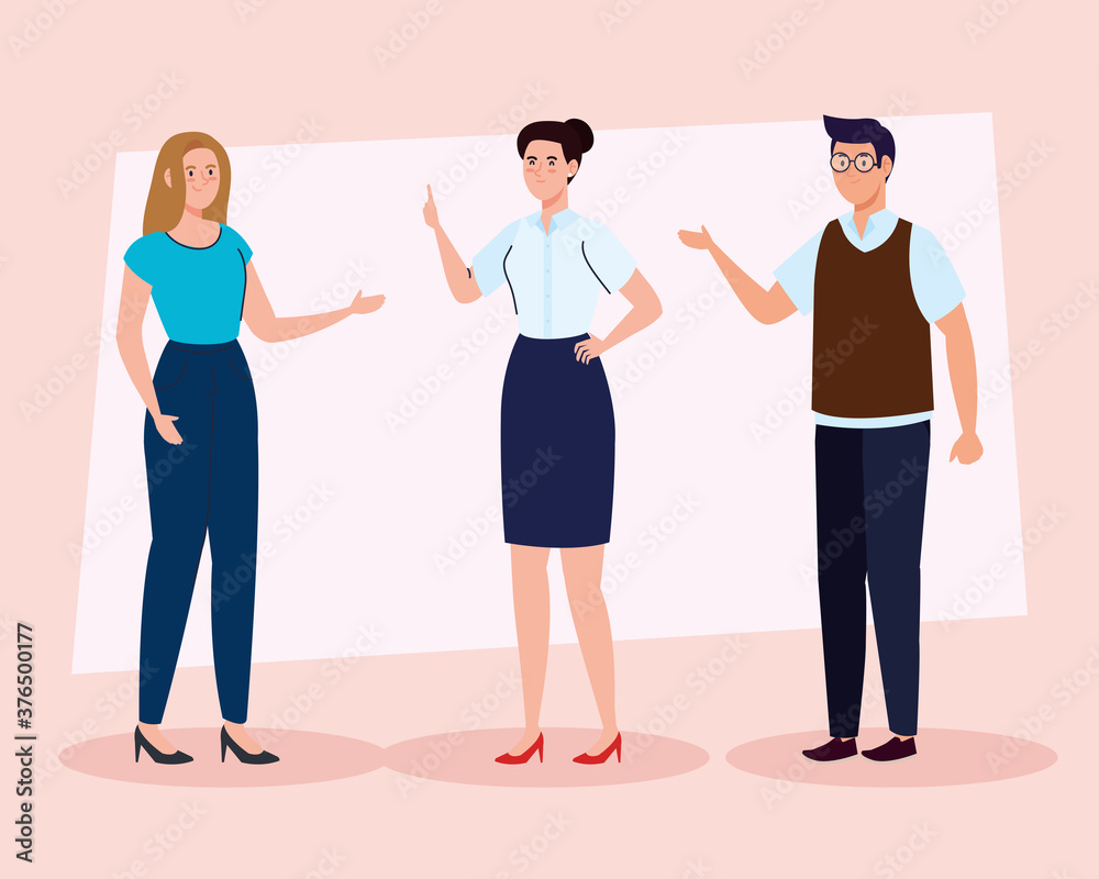 Naklejka premium group of teachers meeting, education concept vector illustration design