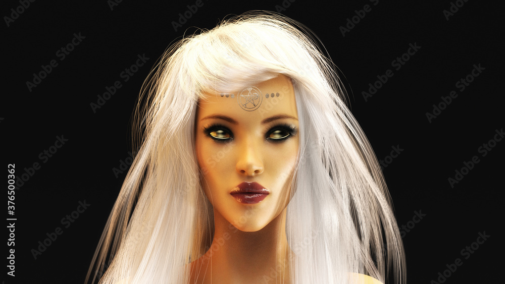 Fototapeta premium 3D Illustration of a female face