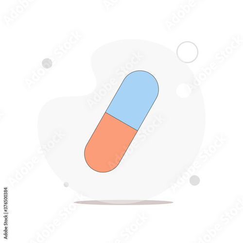 capsule vector flat illustration on white