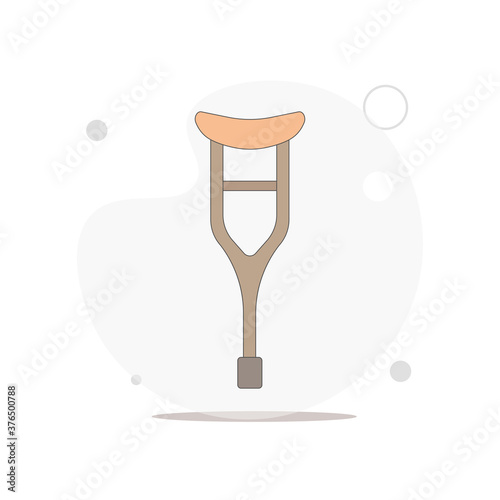 crutch vector flat illustration on white