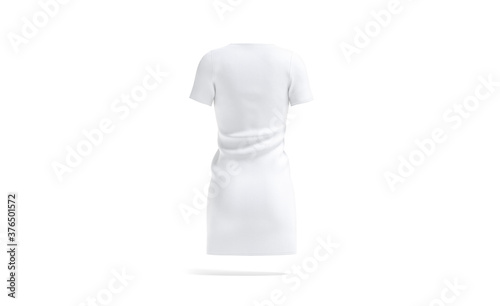Blank white cloth dress mock up, back view