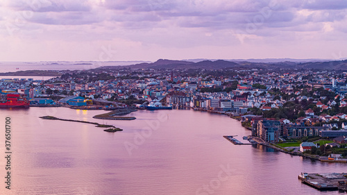 Aerial view over Haugesund in Norway photo