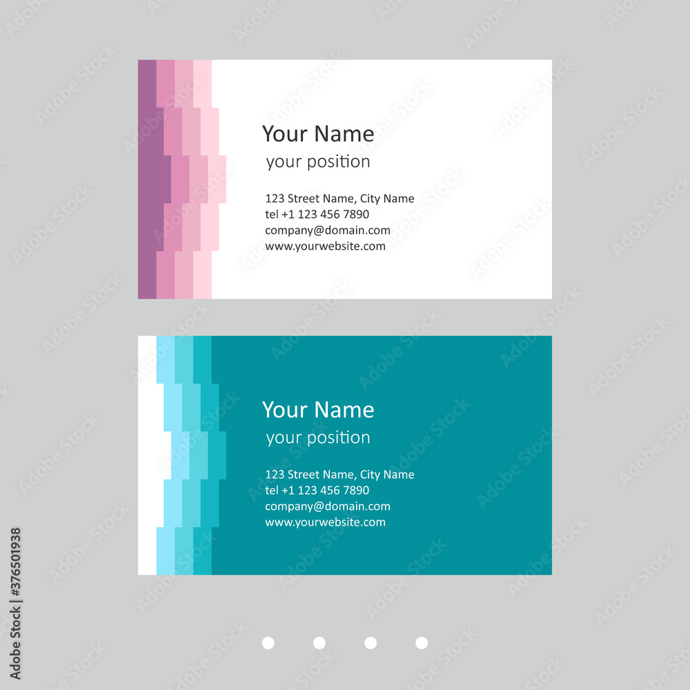 Business card template. Abstract design in two color schemes. Business card template. Abstract design in two color schemes.