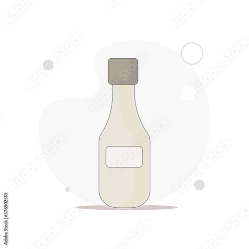 milk bottle vector flat illustration on white