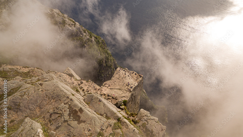 Incredible view of the pulpit rock, Preikestolen, in Norway