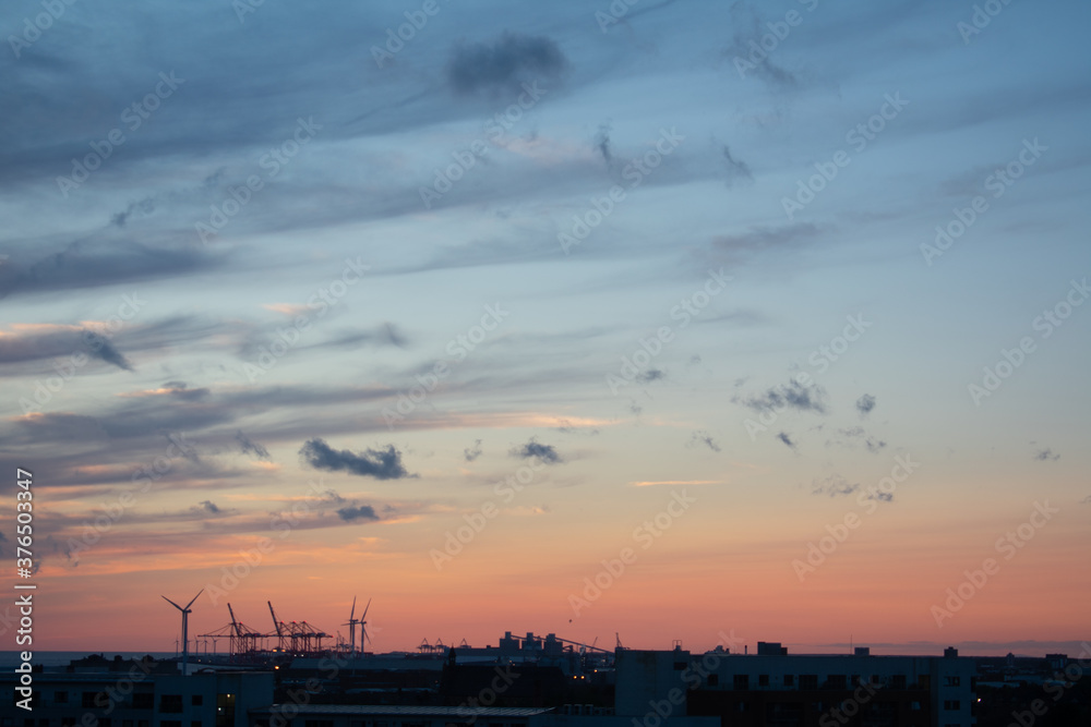 City sunset and clouds 1