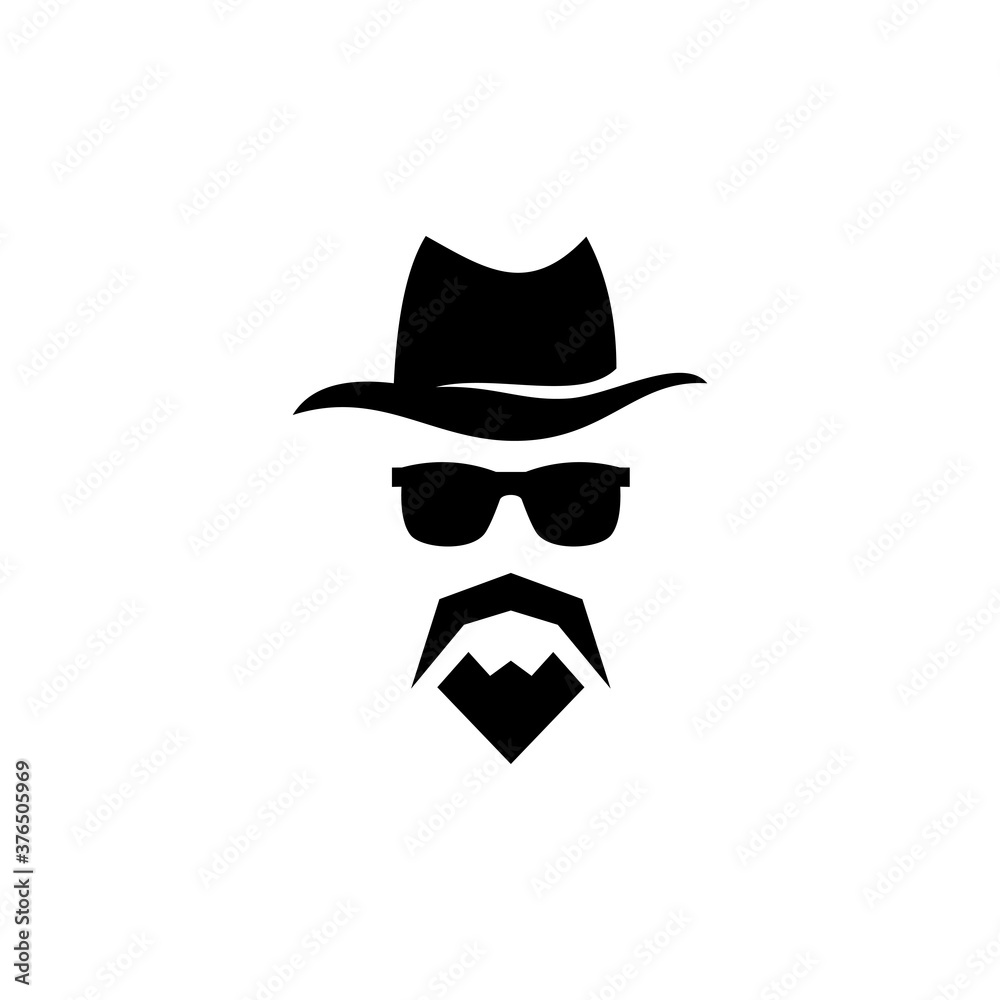 Spy vector isolated flat illustration. detective icon isolated on white background