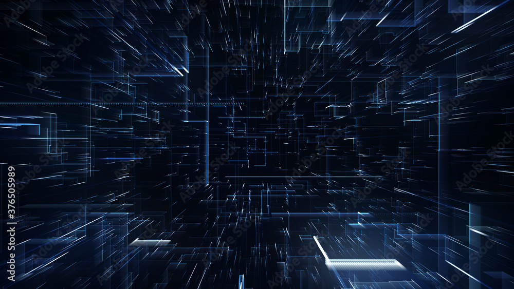 Abstract Digital Data Hi Tech Background Zoom In/ Illustration of a