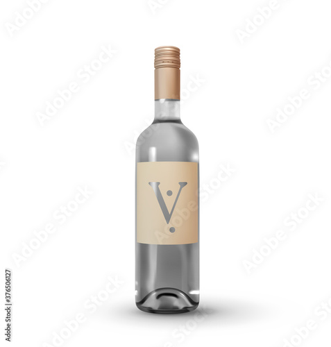 Wine bottle isolated on white background. Realistic design. vector illustration