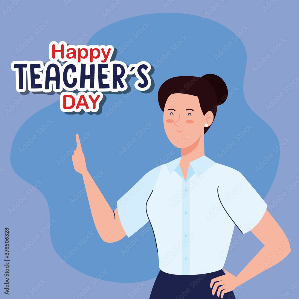 happy world teachers day, and young woman teacher vector illustration design happy world teachers day, and young woman teacher vector illustration design