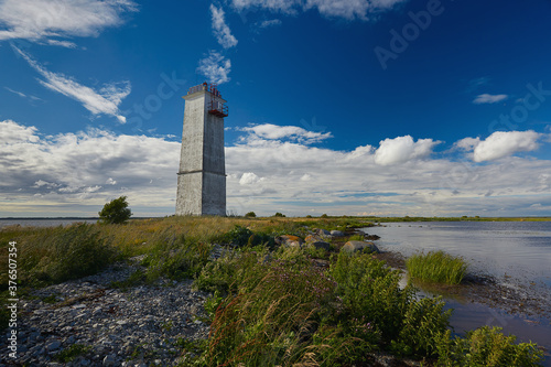 beautiful Saaretuka lighthouse on Saaremaa island in Estonia