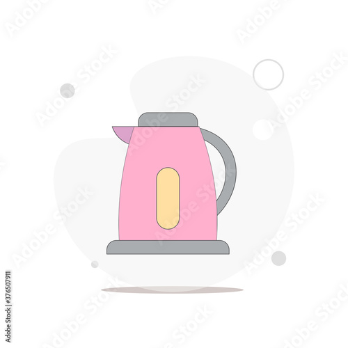 electric kettle vector flat illustration on white